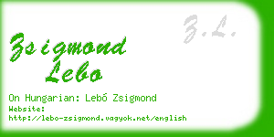 zsigmond lebo business card